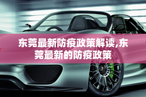 东莞最新防疫政策解读,东莞最新的防疫政策